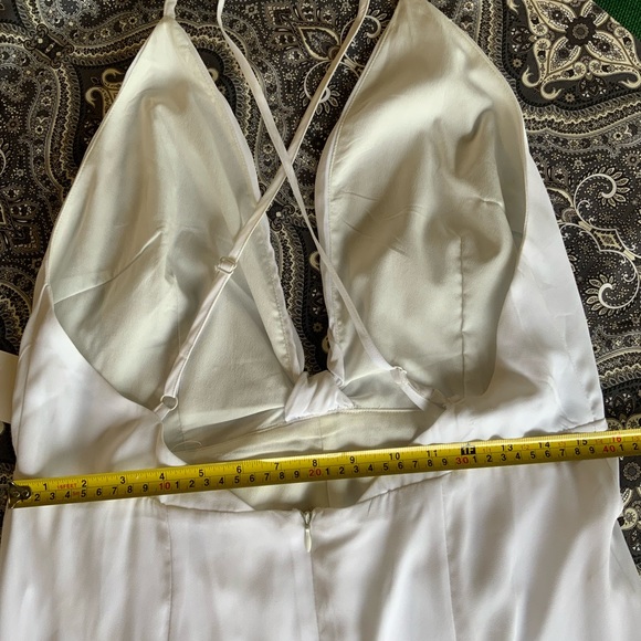 Tobi White Spaghetti Strap Gown with Front Split. Cross Back. - Picture 4 of 13